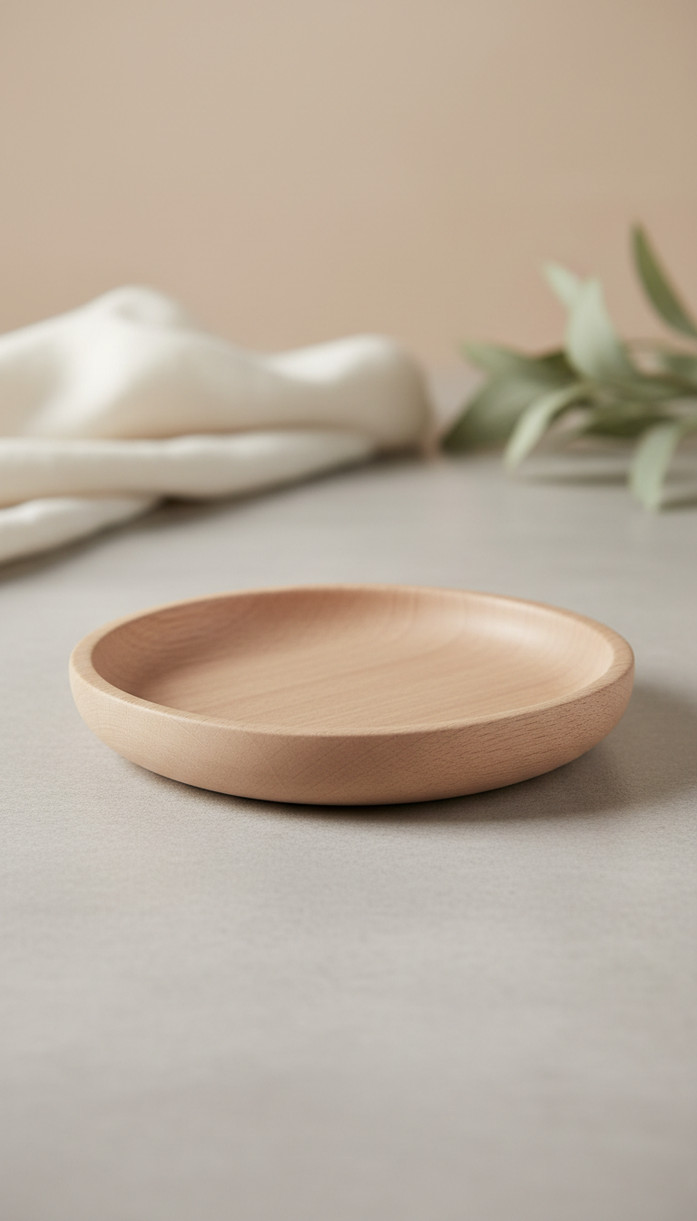 Blush oak wood tray with beveled edges
