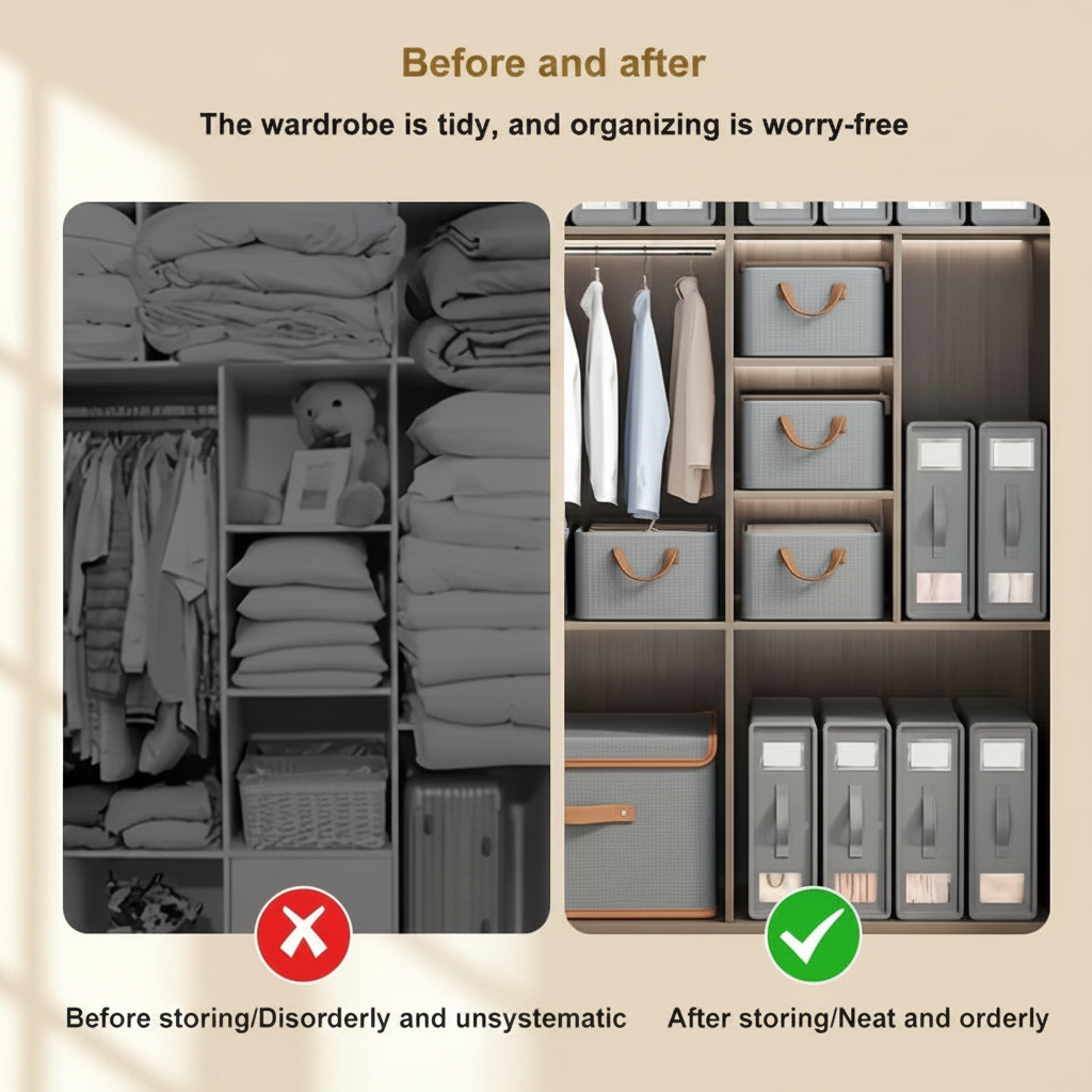 LinenKeep™ Foldable Storage Bags – 4-Piece Set