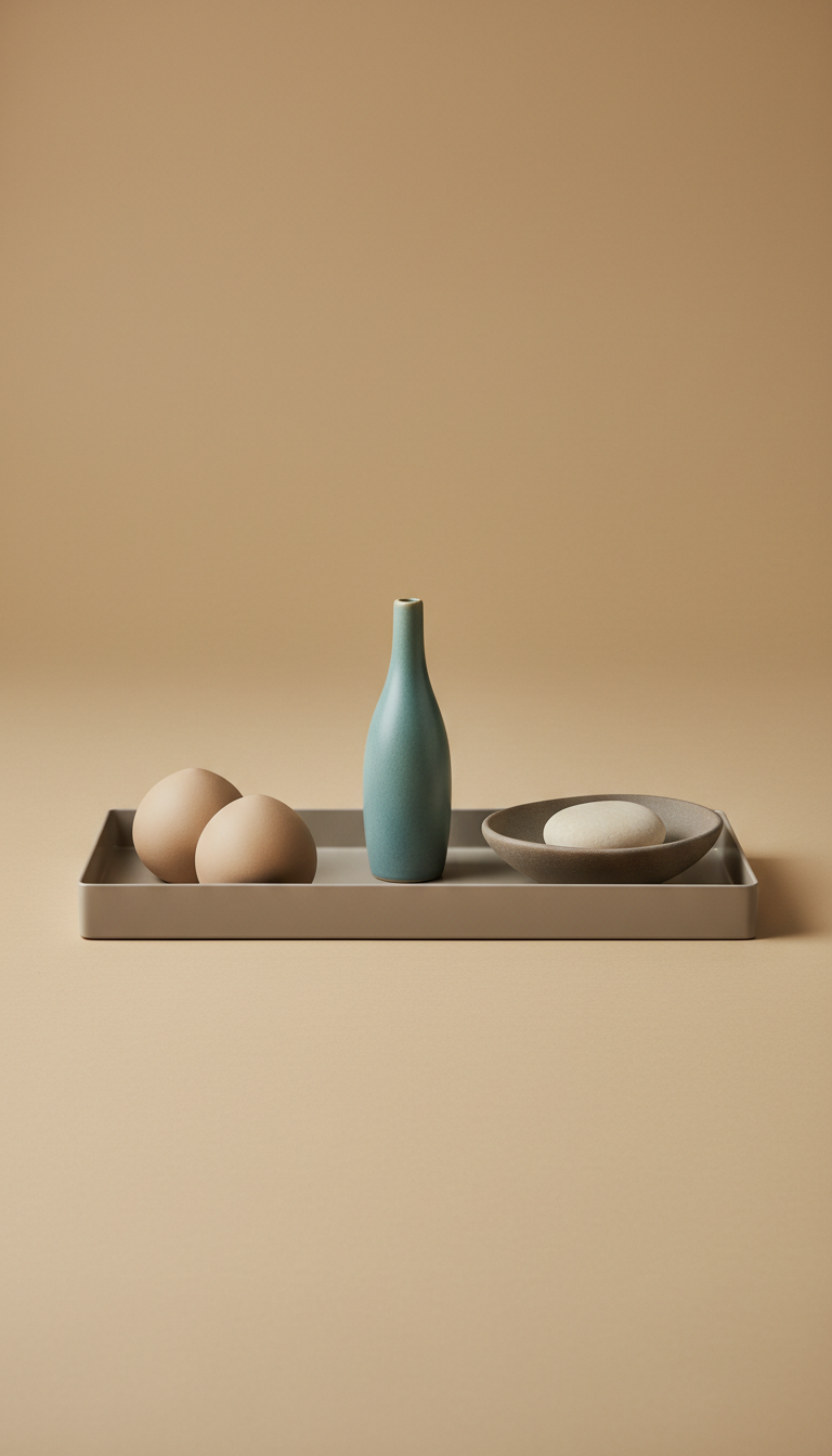 Soft Taupe Metal Accent Tray