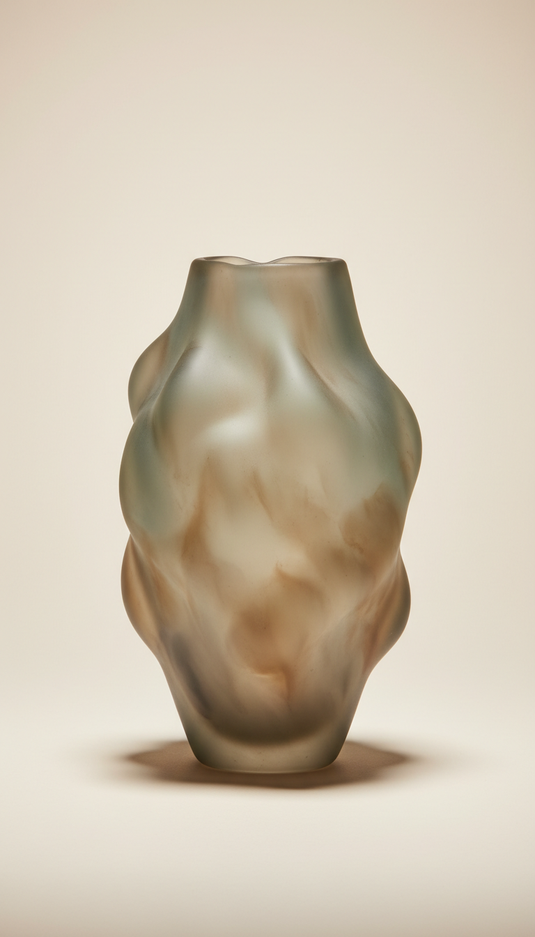 Mist Glass Sculptural Vase